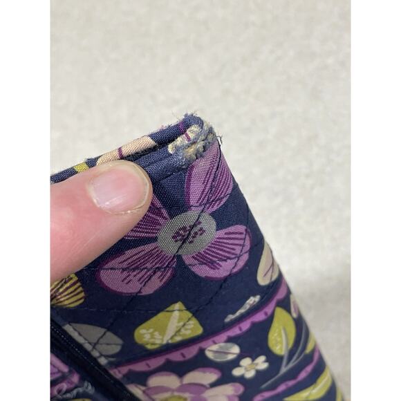 Vera Bradley Large Trifold Wallet Magnetic Closure, Purple Multi-Card Holder - Picture 8 of 11